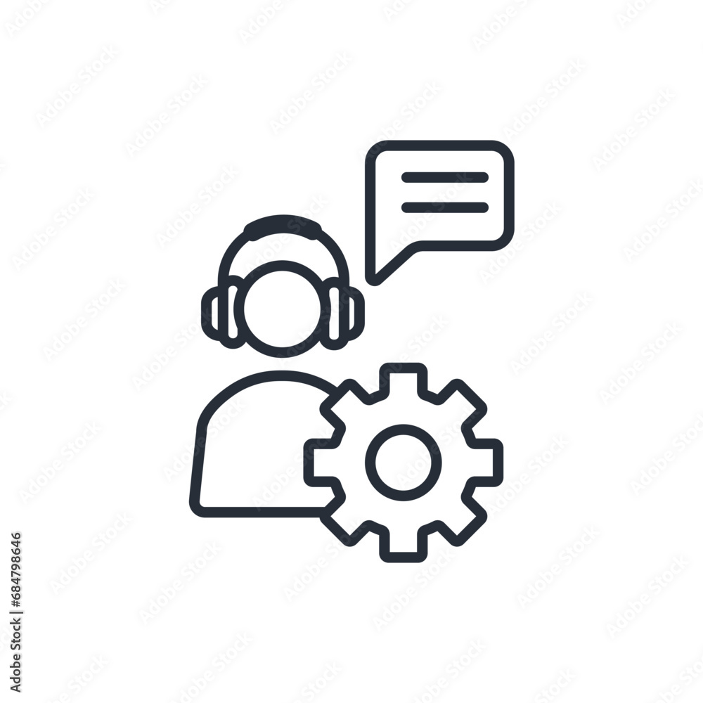 Poster operator icon. vector.editable stroke.linear style sign for use web design,logo.symbol illustration.