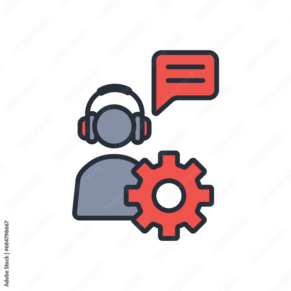 Poster operator icon. vector.editable stroke.linear style sign for use web design,logo.symbol illustration.