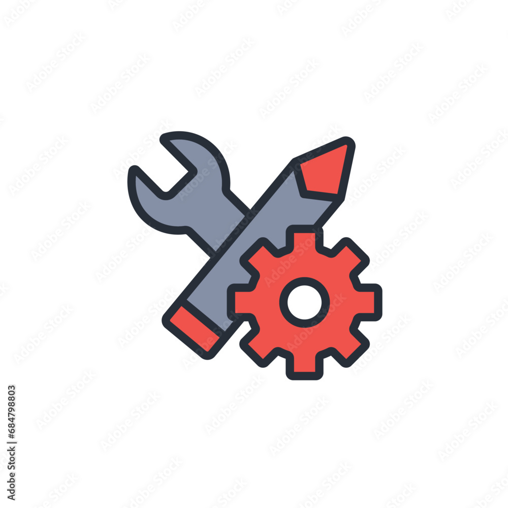 Poster technical support icon. vector.editable stroke.linear style sign for use web design,logo.symbol illu