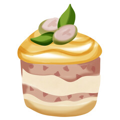 Banoffee is layer sponge with vanilla cream