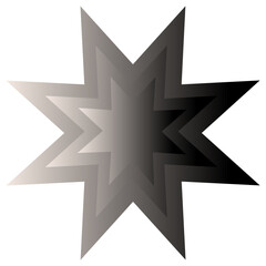 Black star on white background, gradient