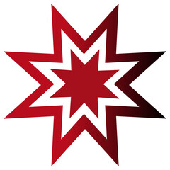 Red Christmas star on white background