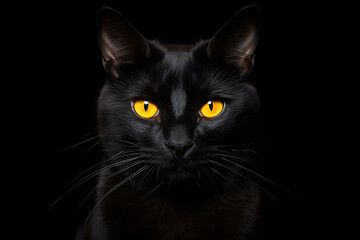 Schwarze Eleganz - Faszinierende Katze in der Dunkelheit