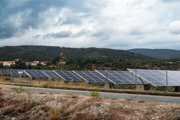 Solar panel fields for renewable energy