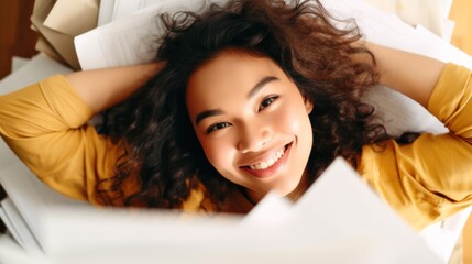 Content student enjoying a moment of rest.