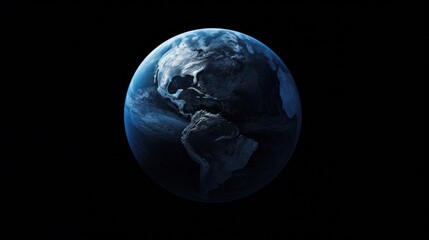  a view of the earth from space, with a skull in the middle of the image and a black background.