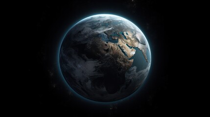  a view of the earth from space with the sun shining on the side of the planet in the middle of the picture.