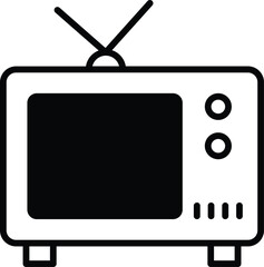 Television solid glyph vector illustration
