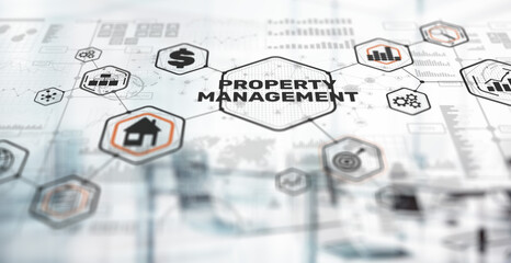 Fototapeta na wymiar Property management real estate business concept. Investment consulting marketing plan