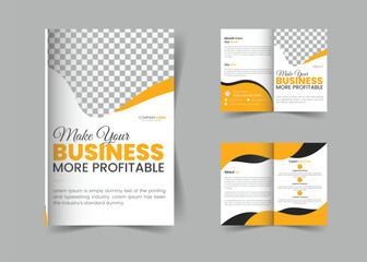 Modern minimalist bifold brochure design template.