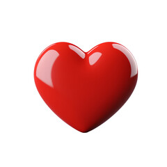 3d heart icon isolated on transparent background
