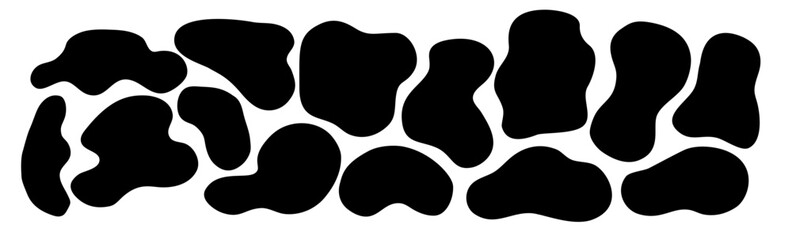 Organic amoeba blob shape vector illustration set Simple amoeba shape