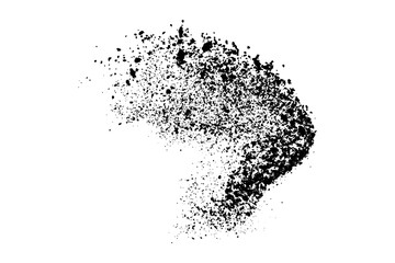 Splash drop black ink.  Grunge texture background. Vector illustration. Design elements.