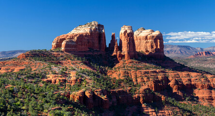Famous Cathedral Rock Formation Sandstone Cliff Butte. Scenic Red Rock State Park Landscape High...