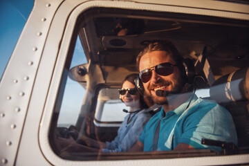 Couple in aircraft