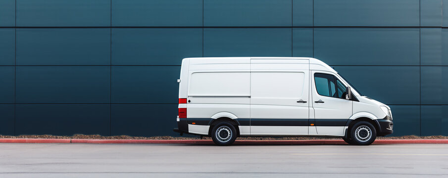 white delivery van. logistics, transportation. ai generative