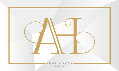 AH or HA Alphabet letters icon logo monogram