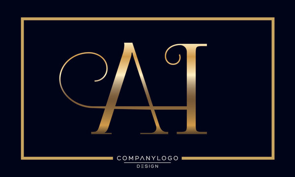 AH or HA Alphabet letters icon logo monogram