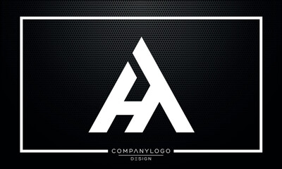 AH or HA Alphabet letters icon logo monogram