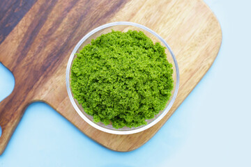 Wolffia globosa or swamp algae, water meal