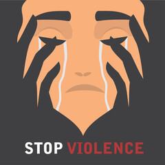 stop violence vector art illustration design - obrazy, fototapety, plakaty