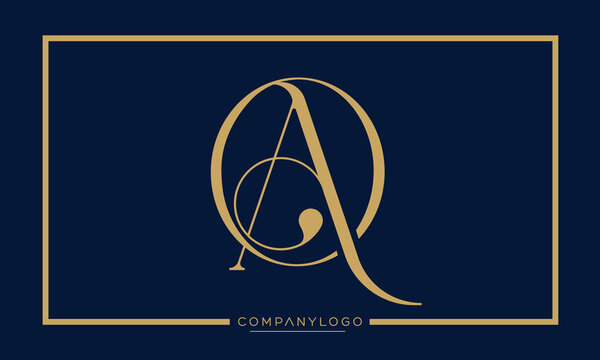 Alphabet letters AO or OA logo monogram