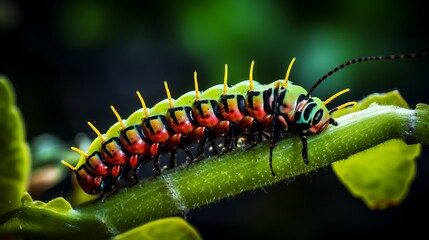 Details of a caterpillar's movements