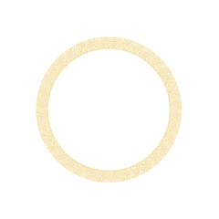 hand drawn golden circle, brush ornament.