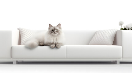 cute cat on couch AI generated