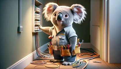 Foto op Canvas Koala Electrician © dragon_fang