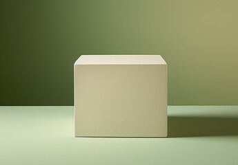 Light cube on a green background