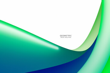 Abstract Green Blue Wave. Isolated on white background. Vector illustration.