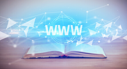 Open book with abbreviation concept concept