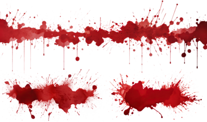 Set of blood stains cut out