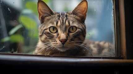 cat on a window sill