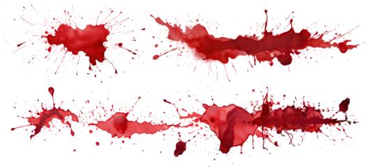 Set of blood stains cut out