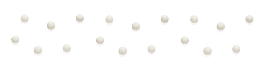 Set of round spherical white pills isolated on transparent background. Png. Border. Medical,...
