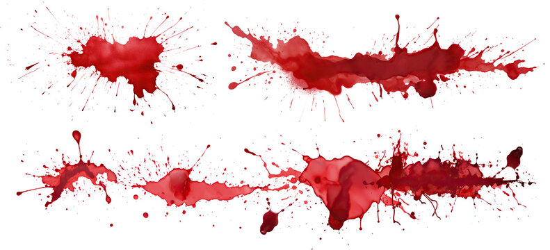 Set of blood stains cut out