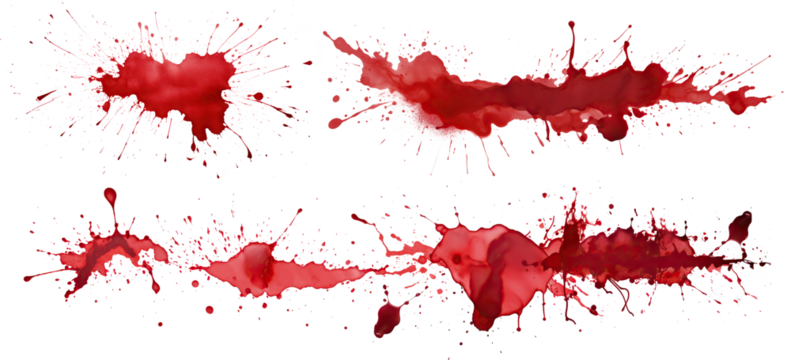 Set of blood stains cut out