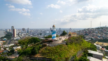 Fototapete Cerro Torre Faro del Cerro Santa Ana en Guayaquil