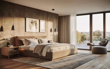 Sleeping in Style: Explore the Serene Elegance of this Ultra-Modern Bedroom Haven!