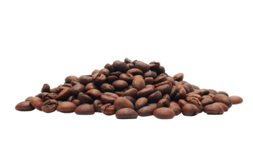 Pile of coffee beans group on transparent background png
