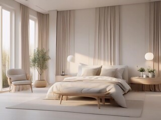 Sleeping in Style: Explore the Serene Elegance of this Ultra-Modern Bedroom Haven!