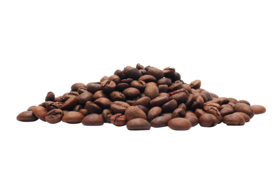 Pile of coffee beans group on transparent background png