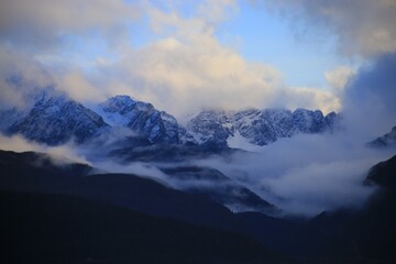 Clouds and fog over the mountains