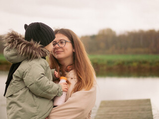 mother and daughter look at each other