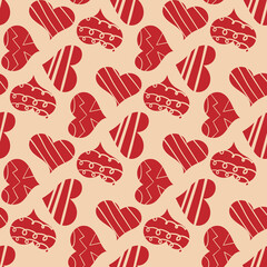 Seamless pattern of hearts for Valentine's Day