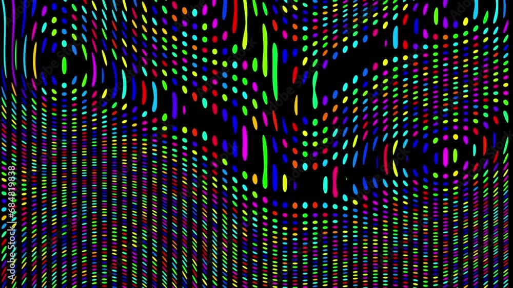 Fototapete animated abstract technology dark background random dots and grid 4k
