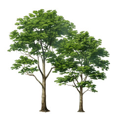 Fiddlewood Trees. Isolated on a Transparent Background. Cutout PNG.