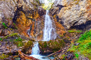 Obraz premium Zuger Wasserfall in Zug-Lech (Vorarlberg, Österreich)